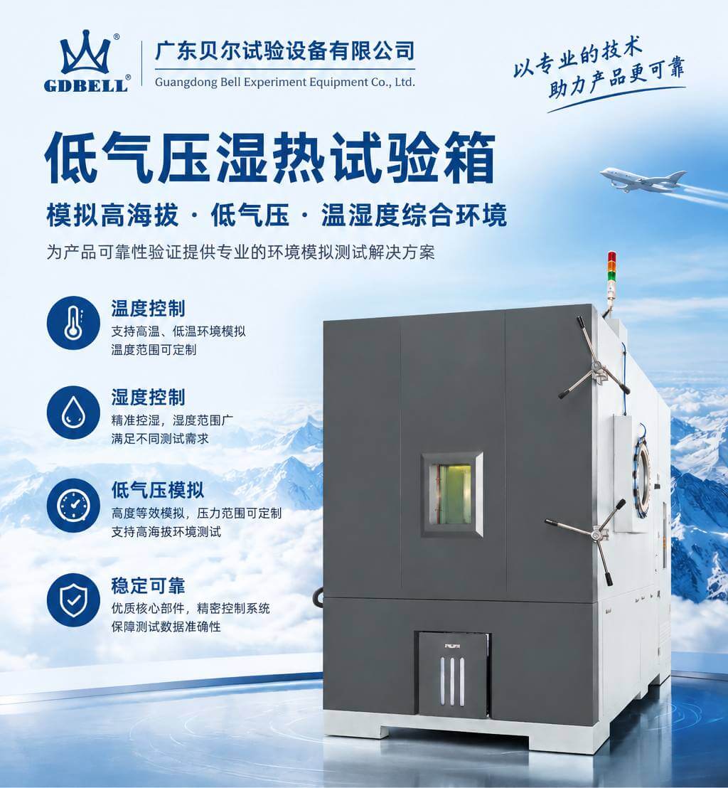 广东贝尔低气压湿热试验箱:模拟复杂环境条件,验证产品环境适应能力